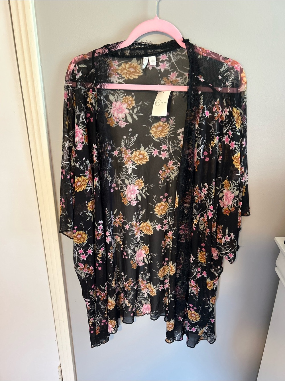 NWT Floral Sheer Cardigan